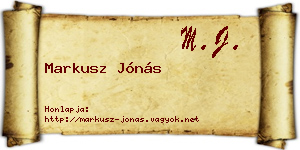 Markusz Jónás névjegykártya